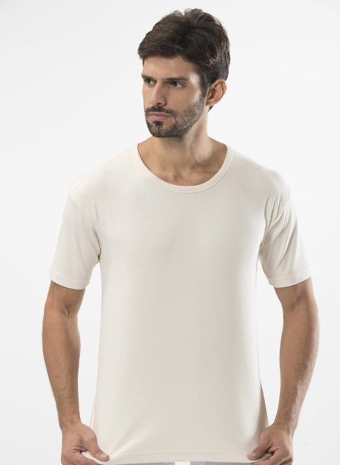 Pamuklu Uzun Boy O Yaka Erkek Atlet Türen 106 - Krem