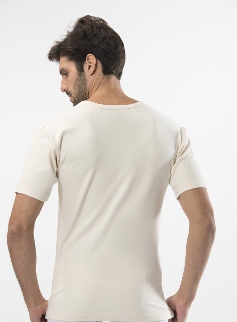 Pamuklu Uzun Boy O Yaka Erkek Atlet Türen 106 - Krem