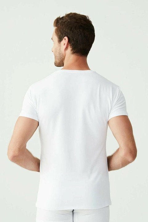 Pamuklu V Yaka Kısa Kol Erkek Atlet 2 Li Us. POLO Assn. 80194 - Beyaz