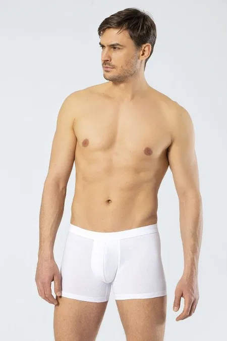 Pamuklu Esnek Bel Boxer Cacharel 1335 - Beyaz