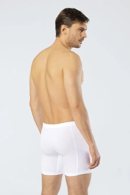 Likralı Uzun Paça Boxer Esnek Bel Lastiği Cacharel 1336 - Beyaz