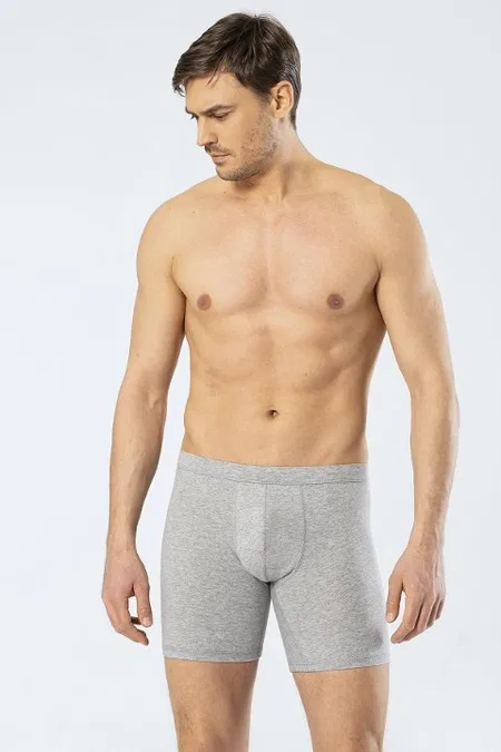 Pamuklu Esnek Bel Lastiği Uzun Boxer Cacharel 1336 - Gri
