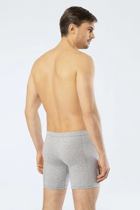 Pamuklu Esnek Bel Lastiği Uzun Boxer Cacharel 1336 - Gri
