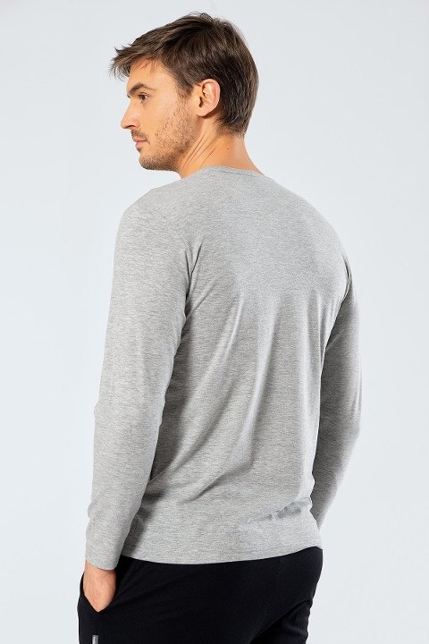Pamuklu Uzun Kollu T-Shirt Cacharel 1333 - Gri