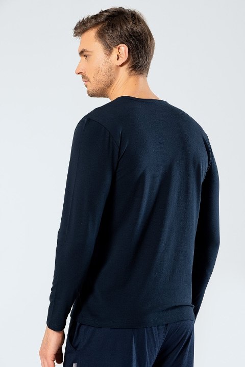 Pamuklu Uzun Kollu V Yaka Atlet Cacharel 1334 - Lacivert