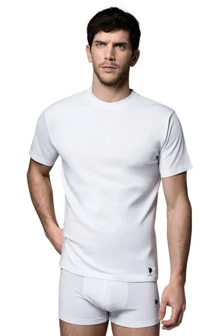 Pamuklu Esnek Kısa Kol Atlet 2 Li Us. POLO Assn. 80196 - Beyaz