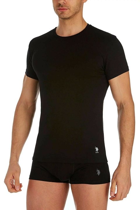 Pamuklu Esnek Kısa Kol Atlet 2 Li Us. POLO Assn. 80196 - Siyah