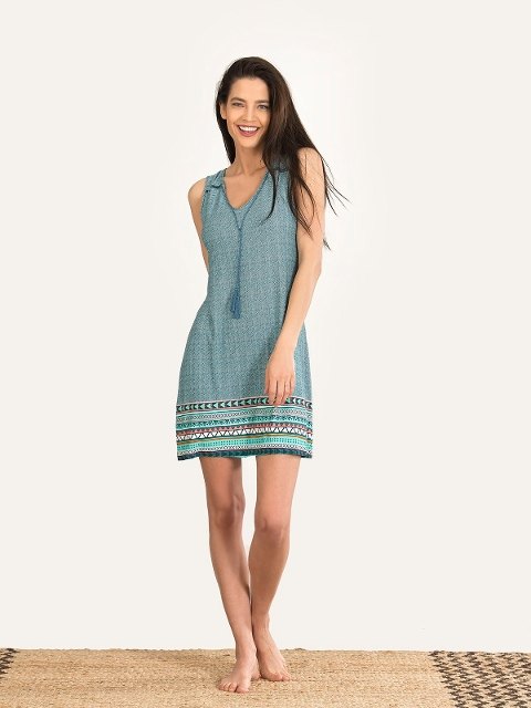 NBB Etnik Desen Viskon Gecelik NBB 67102 - Görsel 4