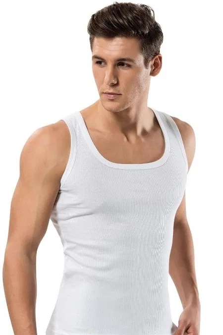 Fitilli Kaşkorse Atlet  %62 Bamboo, Viskon, Lycra Lüx DRM 156 - Beyaz