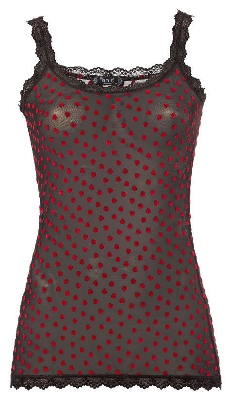 Flok Desenli Pamuklu Atlet Kadın Anıt 2858 - Kırmızı