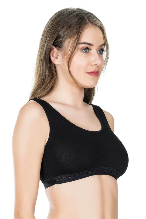 Hafif Kompresyon Geniş Askılı Sporcu Sütyen Derya Kurşun 524 - Siyah
