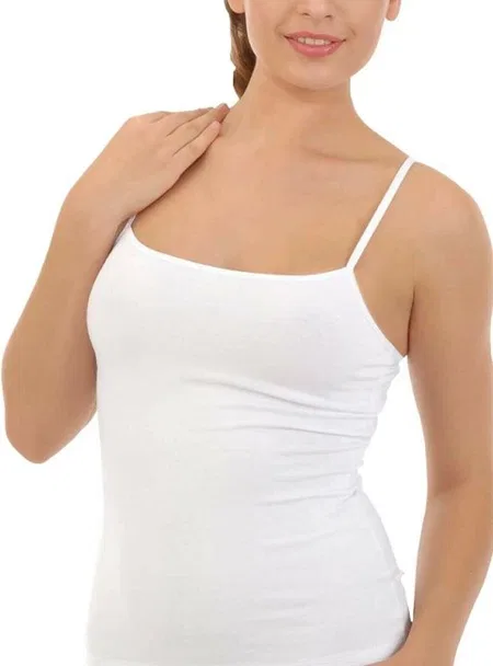 Modal İnce Askılı Kadın Atlet İMER 1237 - Beyaz