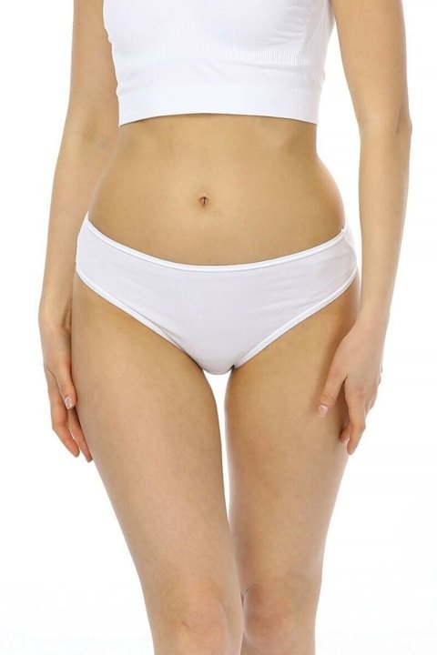 Yüksek Pamuk Oranı ve Düz Lastik ile Slip Külot İMER 124 - Beyaz