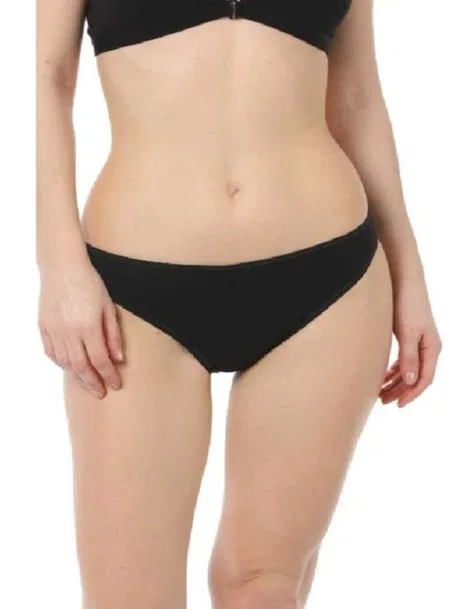 Yüksek Pamuk Oranı ve Düz Lastik ile Slip Külot İMER 124 - Siyah