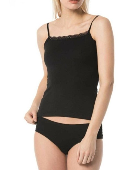 Modal İnce Askılı Straplez Atlet İMER 1247 - Siyah