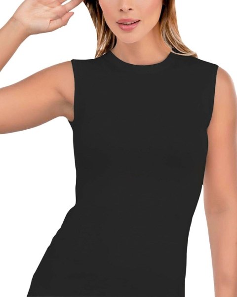 Sıfır Kol Yuvarlak Yaka Esnek Modal Body İMER 1263 - Siyah