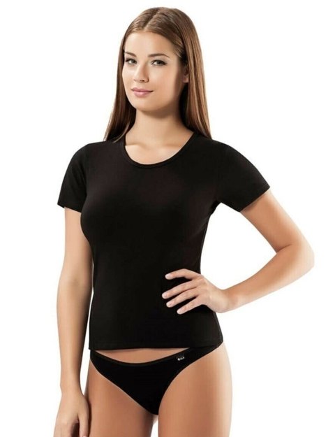 Kısa Kol Yuvarlak Yaka Esnek Modal Body İMER 1264 - Siyah