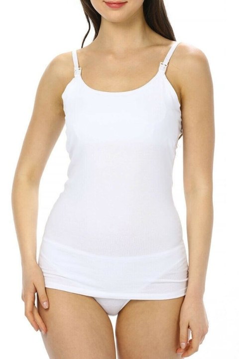 Modal Pamuklu Çift Katman Emzirme Atleti İMER 1268 - Beyaz