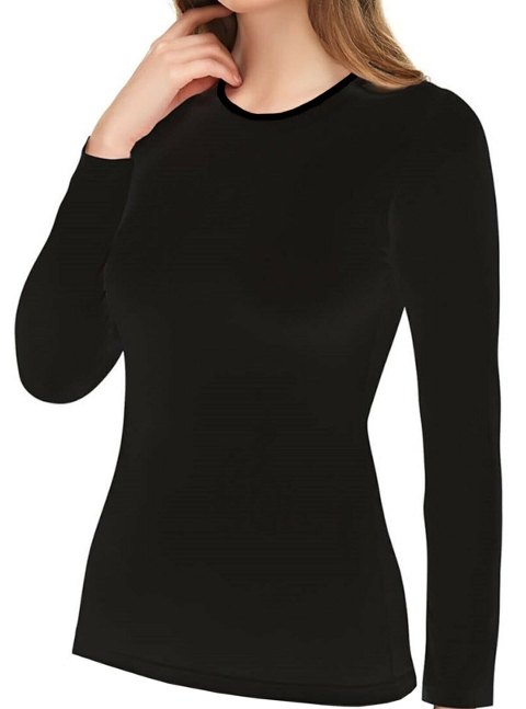 Tek Parça Esnek Uzun Kol Body İMER 1273 - Siyah