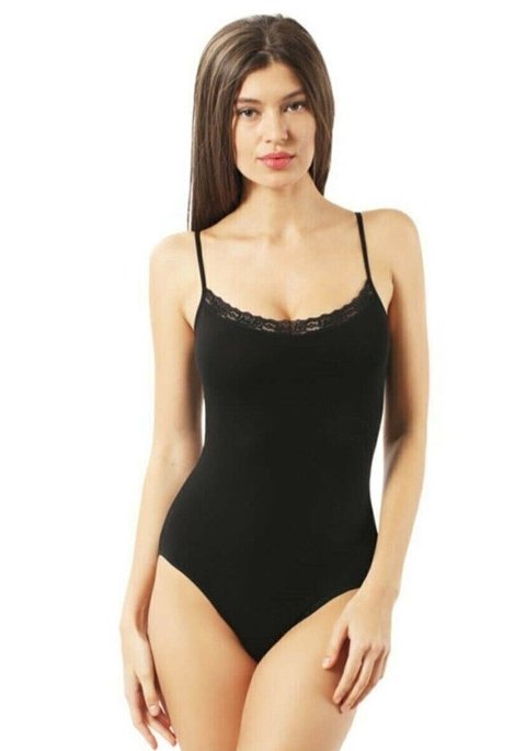 İnce Askılı Likralı Modal Badi İMER 9255 - Siyah