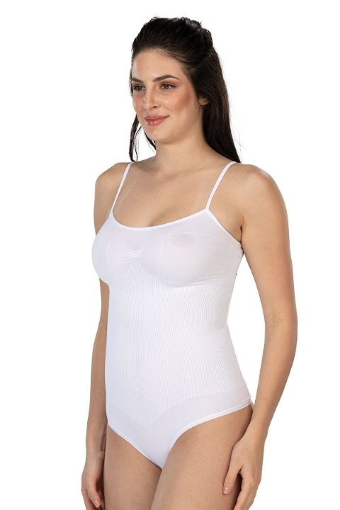 İp Askıllı Esnek Ripli String Body Emay 1927 - Beyaz