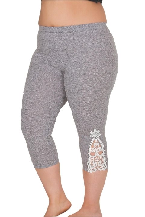 Yüksek Bel Esnek Kapri Tayt Lady 1112 - Gri