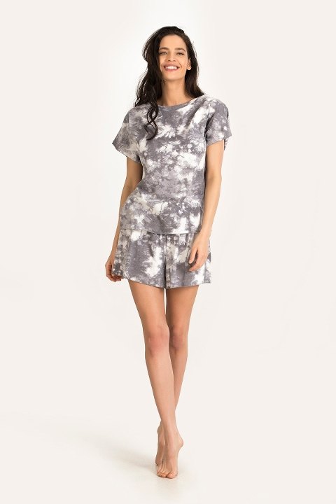 NBB Baskılı Kısa Kollu Kadın Pijama Takımı NBB 67166