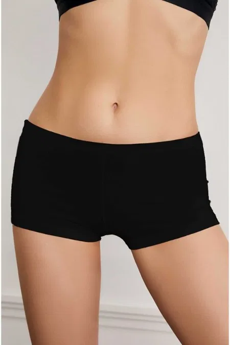 Yüksek Bel Uzun Paça Kadın Boxer Külot Eros 740 - Siyah