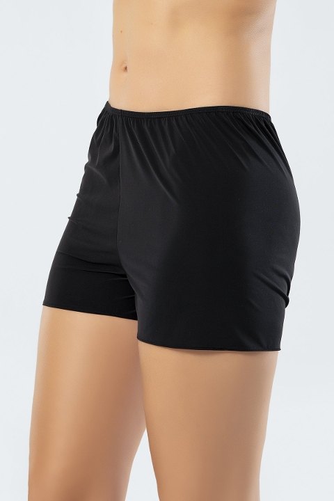 Kaygan Viskon Jüpon Mikro Şort Türen 904 - Siyah