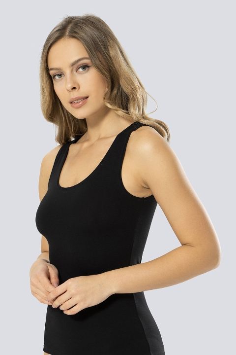 Yüksek Pamuklu Nefes Alabilen Likralı Atlet Türen 953 - Siyah