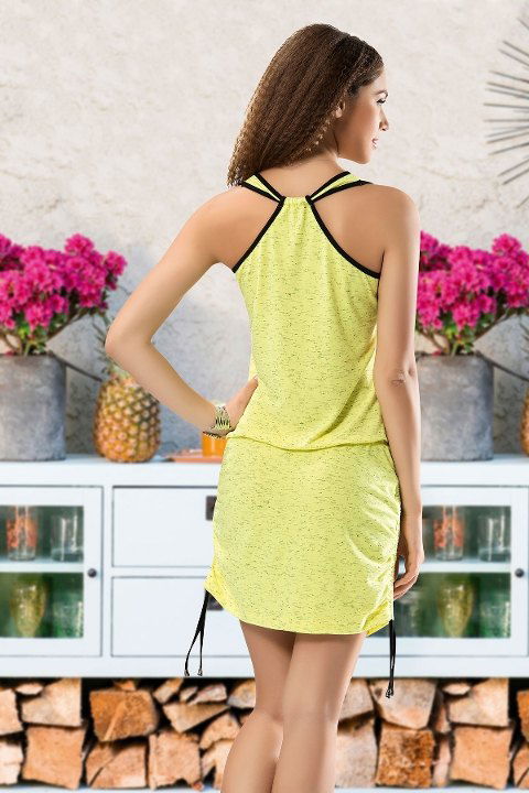 Kalın Askılı Kadın Elbise Nefes Alan Saks Mavi Derya 954 - 2