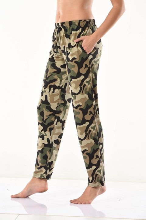 Kamuflaj Desenli Nefes Alabilir Eşofman Altı Derya Kurşun 0573 - Çok Renkli