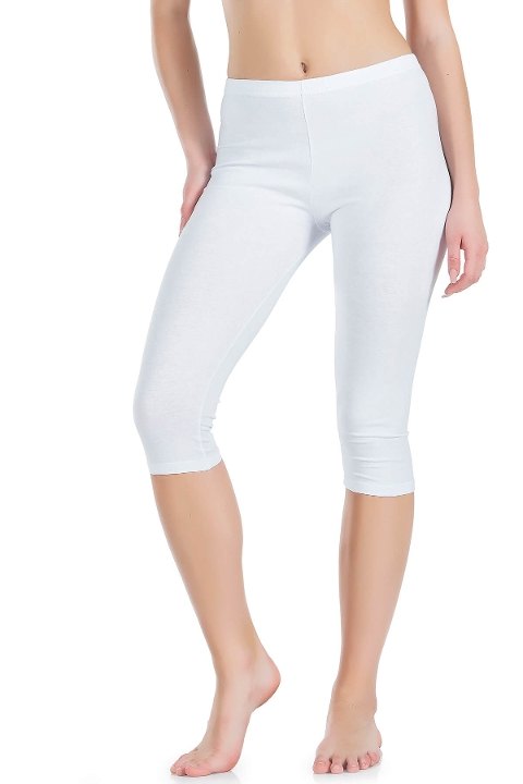 Yüksek Bel Dikey Dikişli Tayt Derya 424 - Beyaz