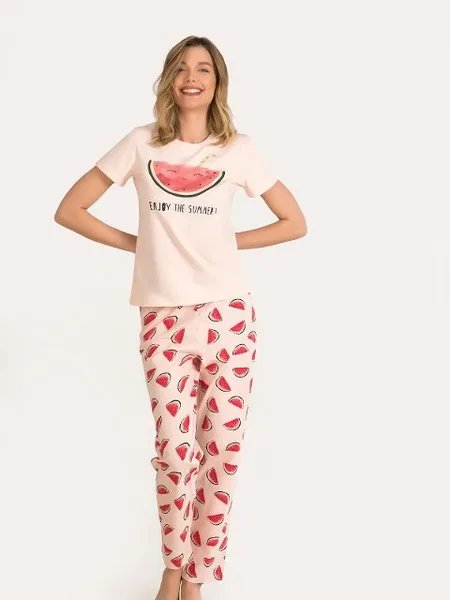 NBB Penye Kumaş Kısa Kol Pijama Takımı NBB 67149