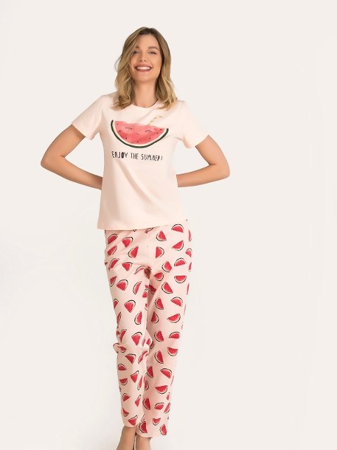 NBB Penye Kumaş Kısa Kol Pijama Takımı NBB 67149