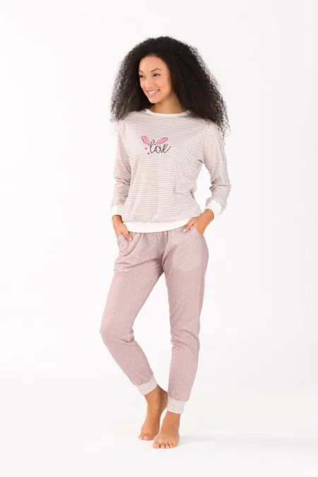 Yeni İnci Viskon Kol Ve Paça Lastikli Uzun Kol Kadın Pijama Takımı Yeni İnci 1731