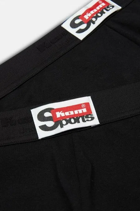 Kom Erkek 2'li Slip Nefes Alabilen Hafif Cotton- Ariel - Siyah