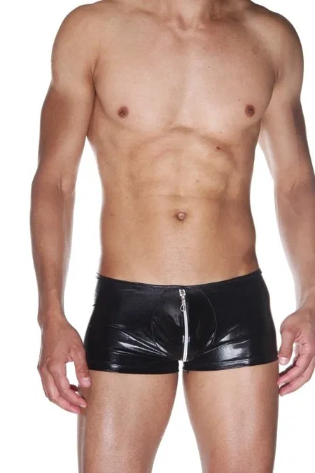 La Blinque Erkek Deri Fermuarlı Boxer 15526 - Siyah