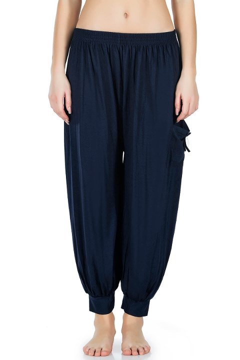 Manşetli Ekru Somon Şalvar Derya 527 - Lacivert