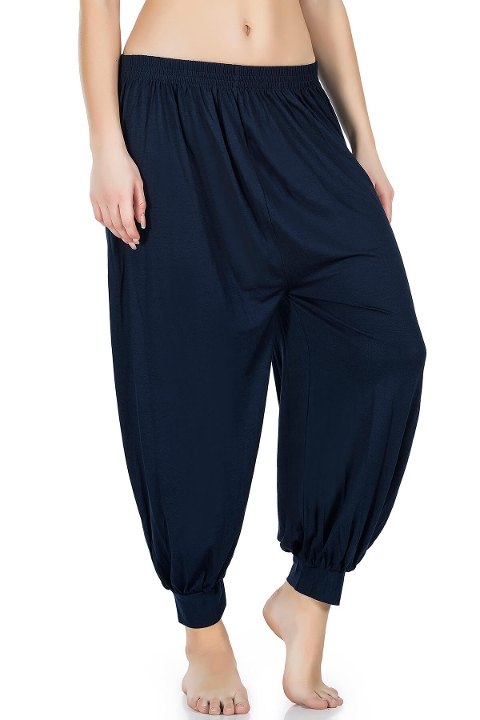 Manşetli Ekru Somon Şalvar Derya 527 - Lacivert