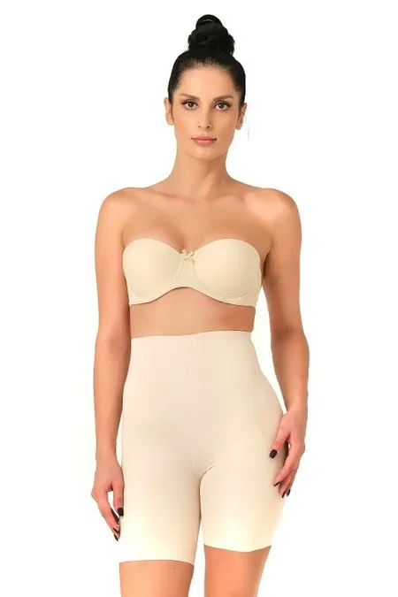 Yüksek Bel Dikişsiz Korse Boxer Emay 2707 - Ten