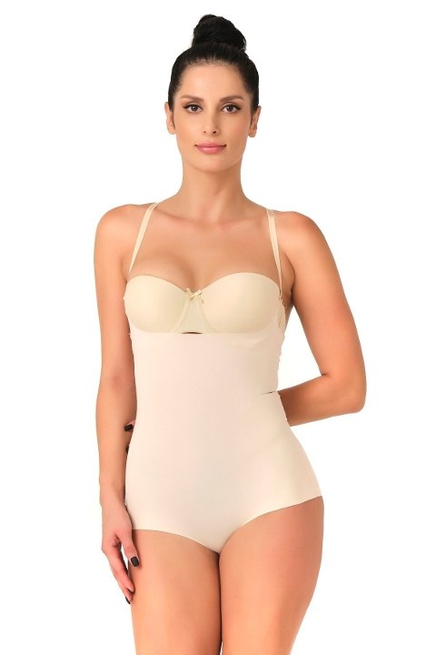 Lazer Kesim Göğsü Açık Slip Korse Polyamid Elastan Emay 2723 - Ten