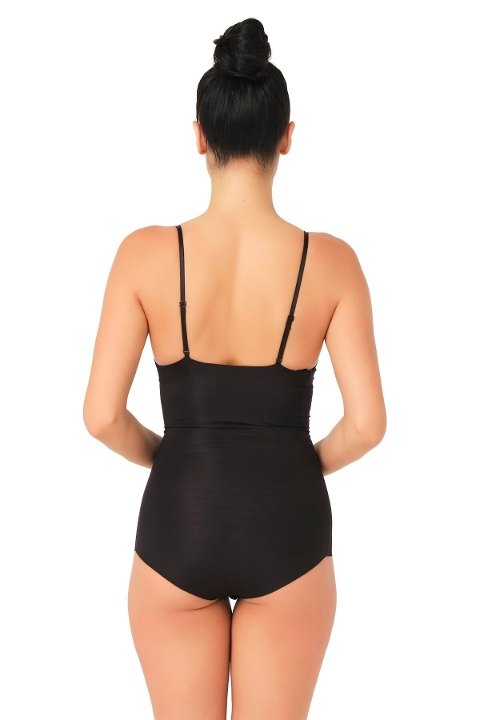 Lazer Kesim Göğsü Açık Slip Korse Polyamid Elastan Emay 2723 - Siyah