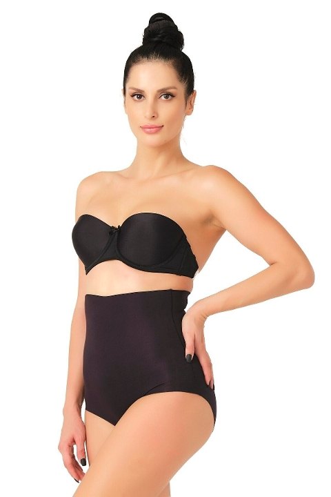 Lazer Kesim Yüksek Bel Slip Korse Emay 2708 - Siyah