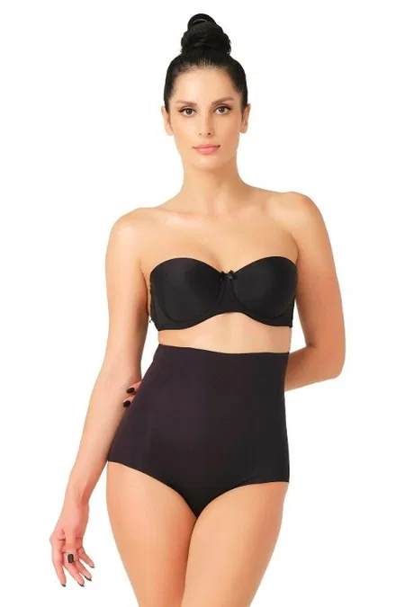 Lazer Kesim Yüksek Bel Slip Korse Emay 2708 - Siyah