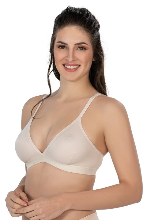 Dantel Detaylı Lazer Kesim Sütyen Emay 2809 - Ten