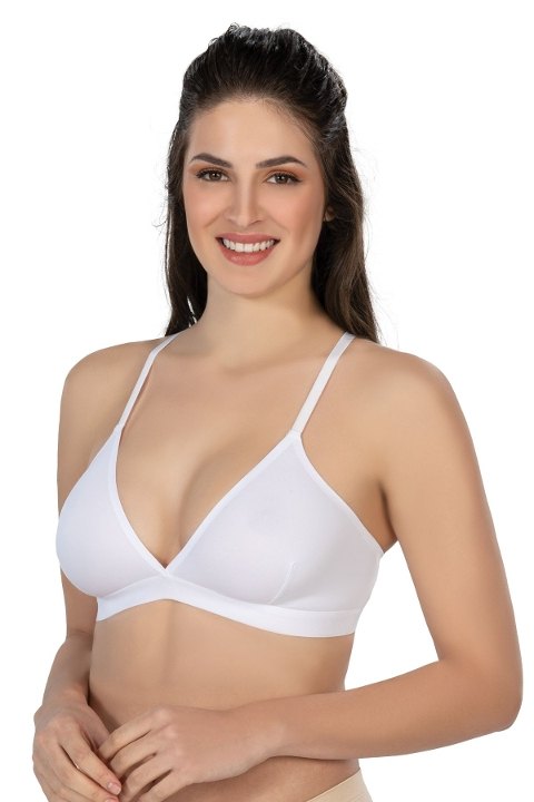 Dantel Detaylı Lazer Kesim Sütyen Emay 2809 - Beyaz