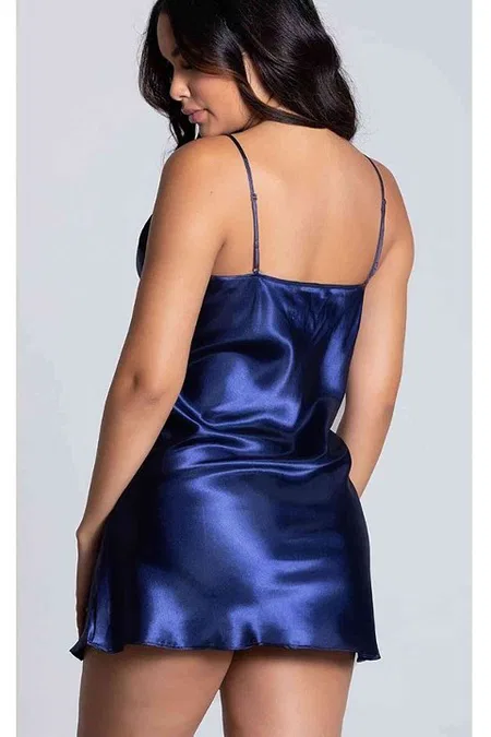 Kısa Saten Gecelik Merry See - Lacivert