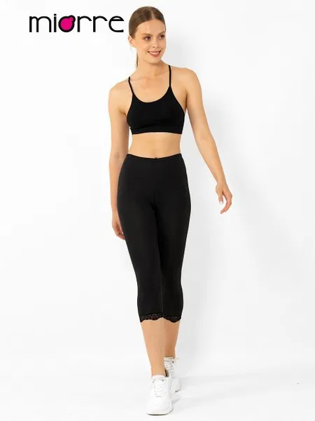 Miorre Modal Dantelli Kapri Tayt - Siyah