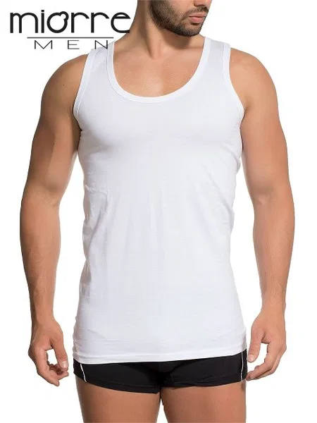 Miorre Yüzde yüz Pamuk Penye Erkek Atlet - Büyük Beden Seçenekleri - Beyaz